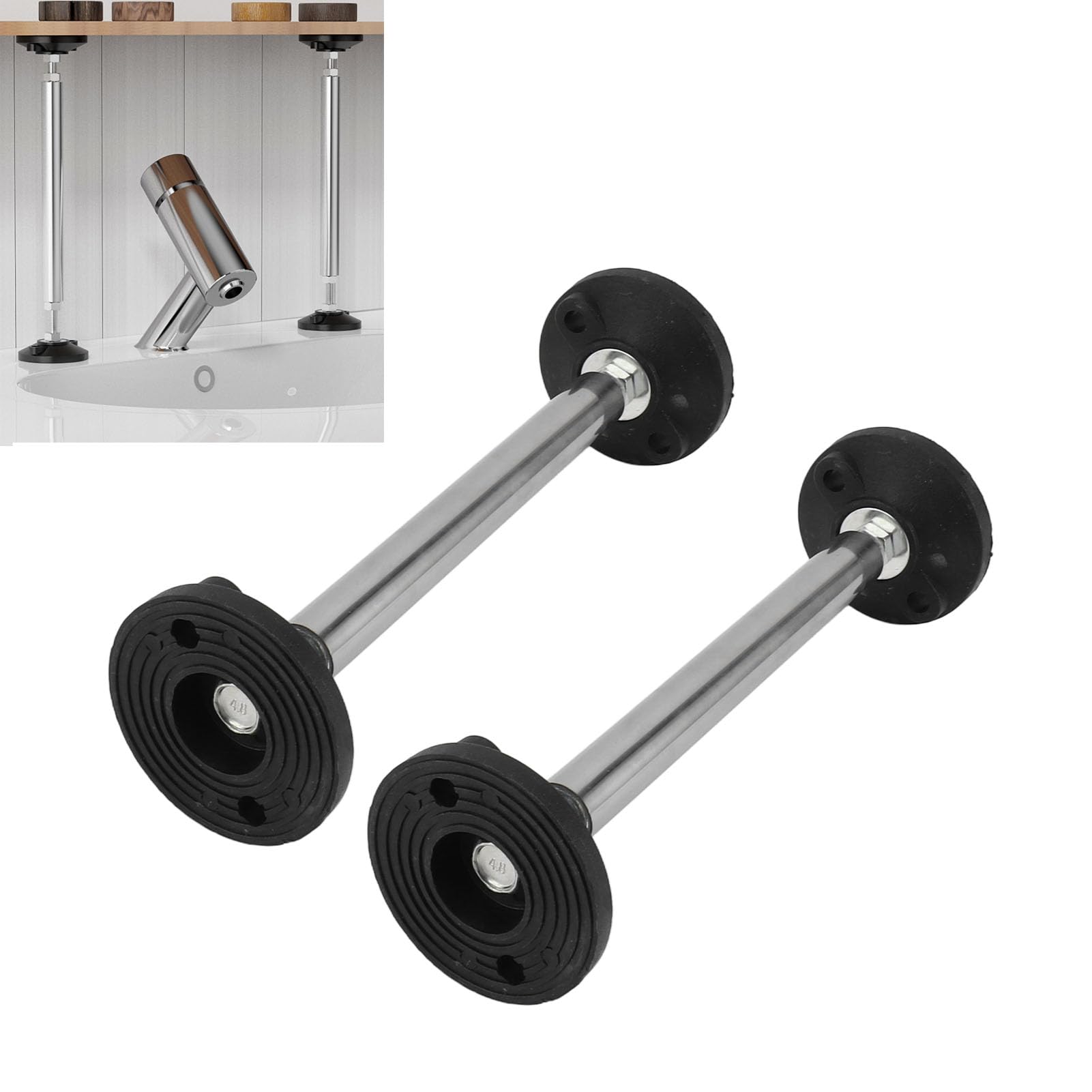 Woodworking Telescopic Support Rod (Model 150), 2PCS Stainless Steel Pole for Wardrobe - Image 2