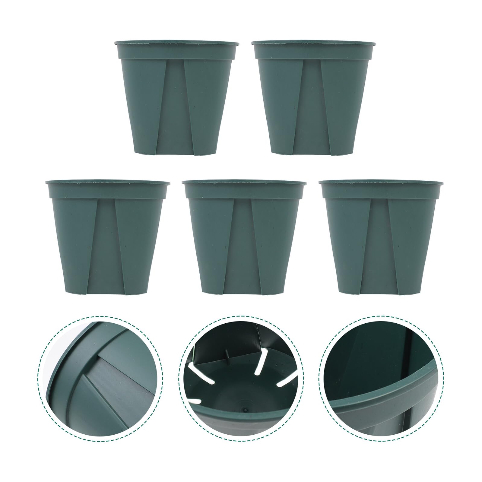 5 Pièces Contrôle Racines Pot de Fleurs Rond Conteneur Plastique Ventilé pour Plantes Vertes Adapté Orchidées Rosiers et Scindapsus Intérieur et Extérieur Balcon et Jardin