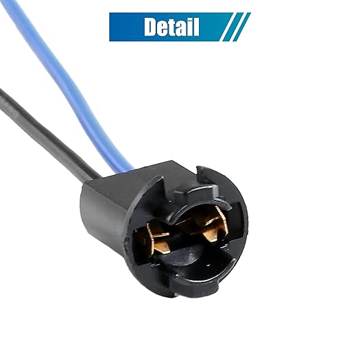 Miniatura 5 de uxcell 10 unids coche DC 12 V T10 168 194 cuña instrumento Dash bombilla giro base adaptador conector arnés de cable reemplazo universal