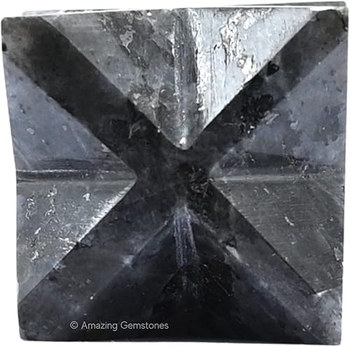 Miniatura 3 de Amazing Gemstone Larvikite Merkaba Crystal – Estrella de Merkaba metafísica de 1 pulgada para meditación – Cristal tetraedro energético y piedras