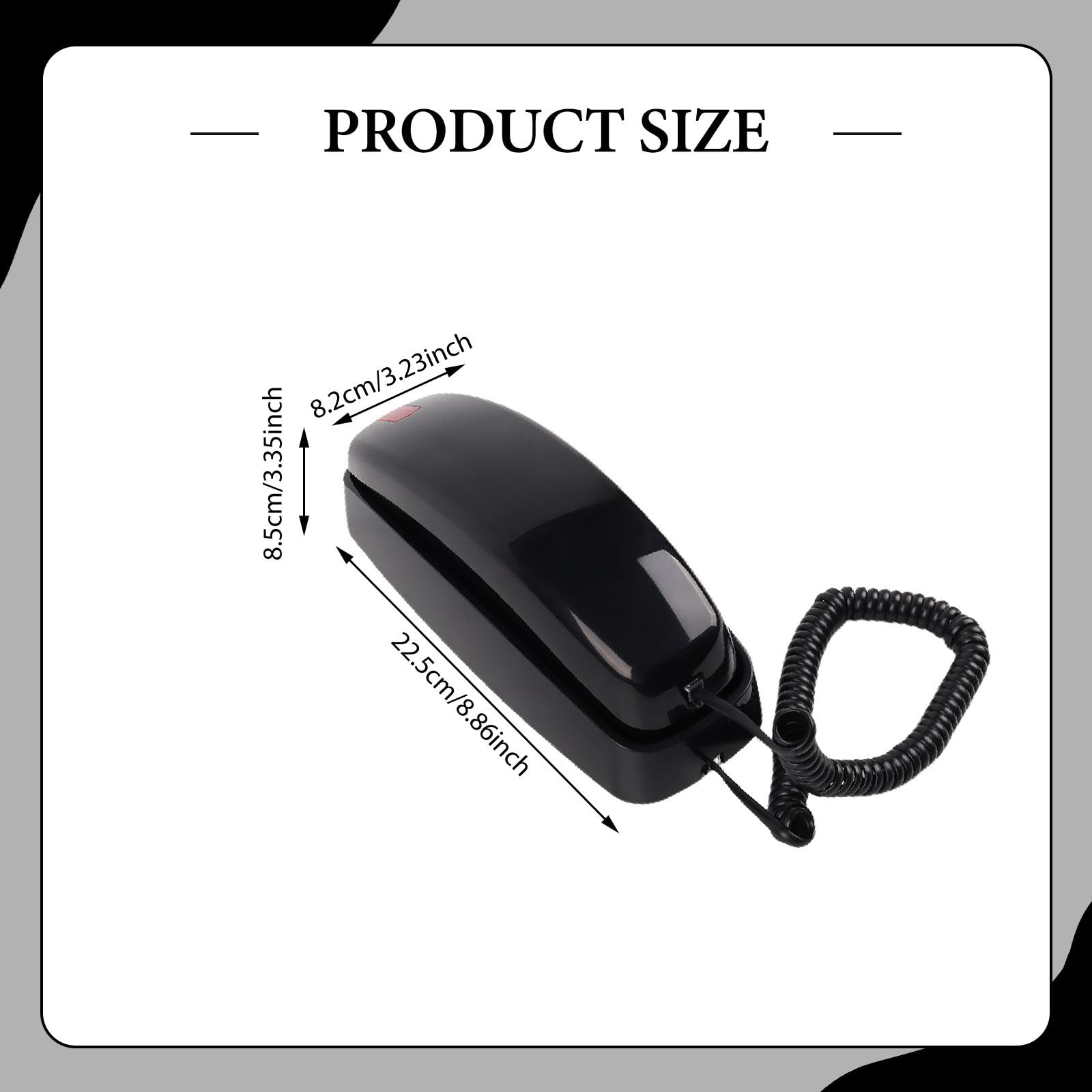 Teléfono de Pared Teléfono Fijo Teléfono de Casa Teléfono con Cable Estilo Retro Botones Luz Llamada Recordatorio Adecuado para Cocina Baño Ho, Negro