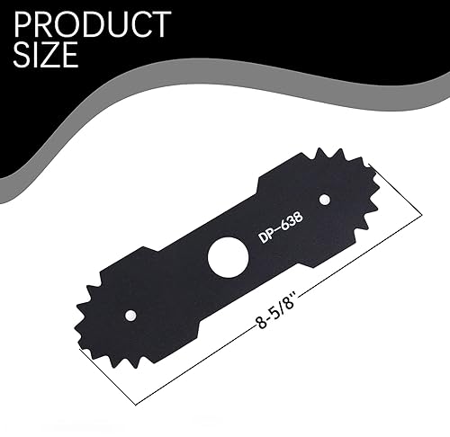 Miniatura 5 de Cuchilla de bordeadora 638006008 con dientes compatible con Ryobi RY13050 RY13050A RY15518 RY40030, 8-5/8 pulgadas de longitud, hoja de orificio