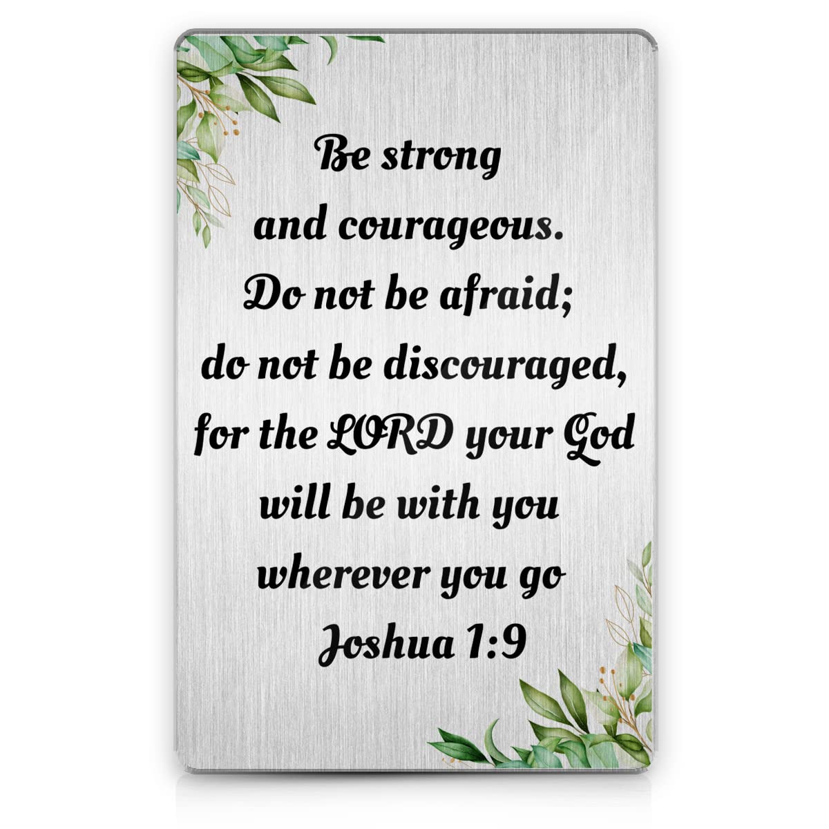 Photo 1 of Religious Wallet Insert Card, be Strong and Courageous Joshua 1:9 Christian Colorful Metal Wallet Card Love Note Inspirational Bible Verse Gift   2 PACKS