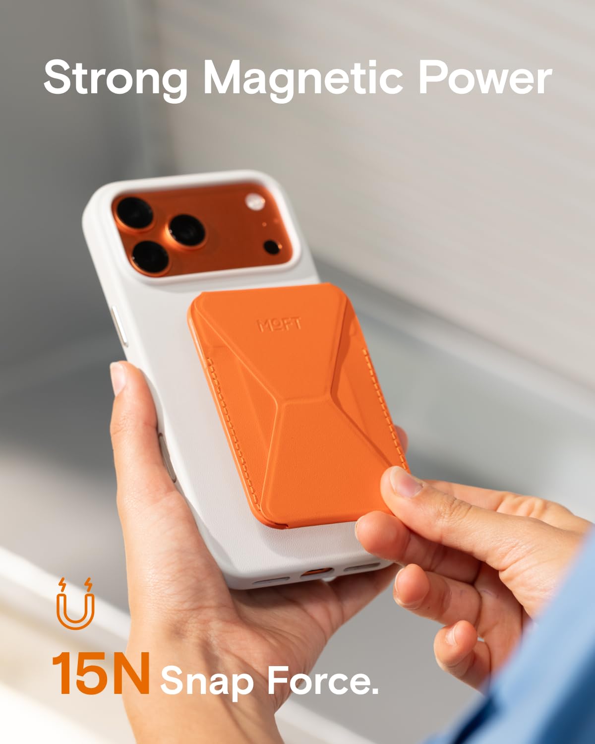 MOFT Stojak na portfel, magnetyczny, kompatybilny z Apple Wo ist? - Ultrasmukły magnetyczny uchwyt na karty, regulowany stojak na telefon komórkowy 3 w 1, do iPhone 17/16/15/14/13/12