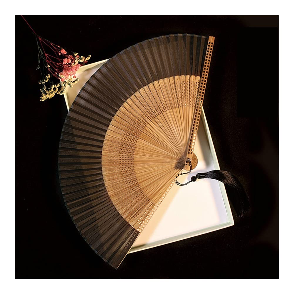 NZPOST Folding fan Foldable Bamboo Fan For Flower Painting Handmade, Portable, Chinese Hanfu, Silk fan (A8)