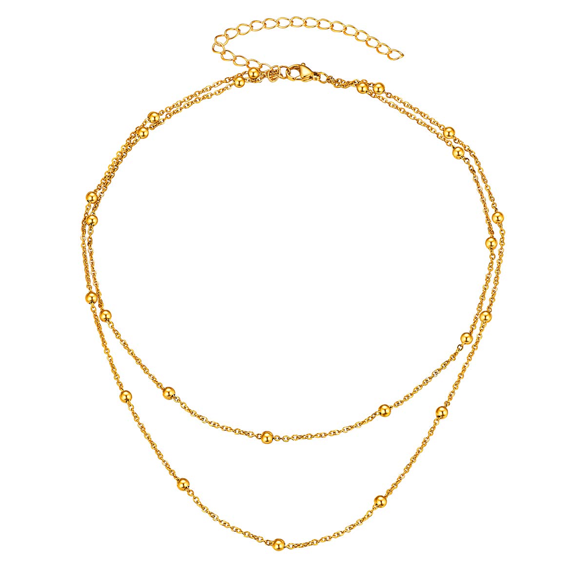 FOCALOOK Choker Gargantilla Mujer Cadena Fina Ajustable Choker Simple Joyería Minimalista Madre