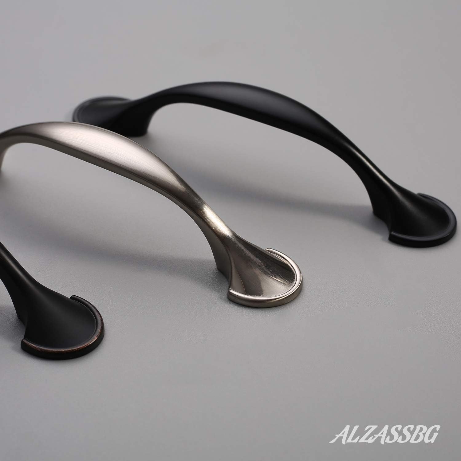 Alzassbg 10 Pack Oil Rubbed Bronze Cabinet Pulls, 3 Inch(76mm) Hole Centers Arch Metal Kitchen Hardware Cabinet Handles for Cabinets AL3025ORB