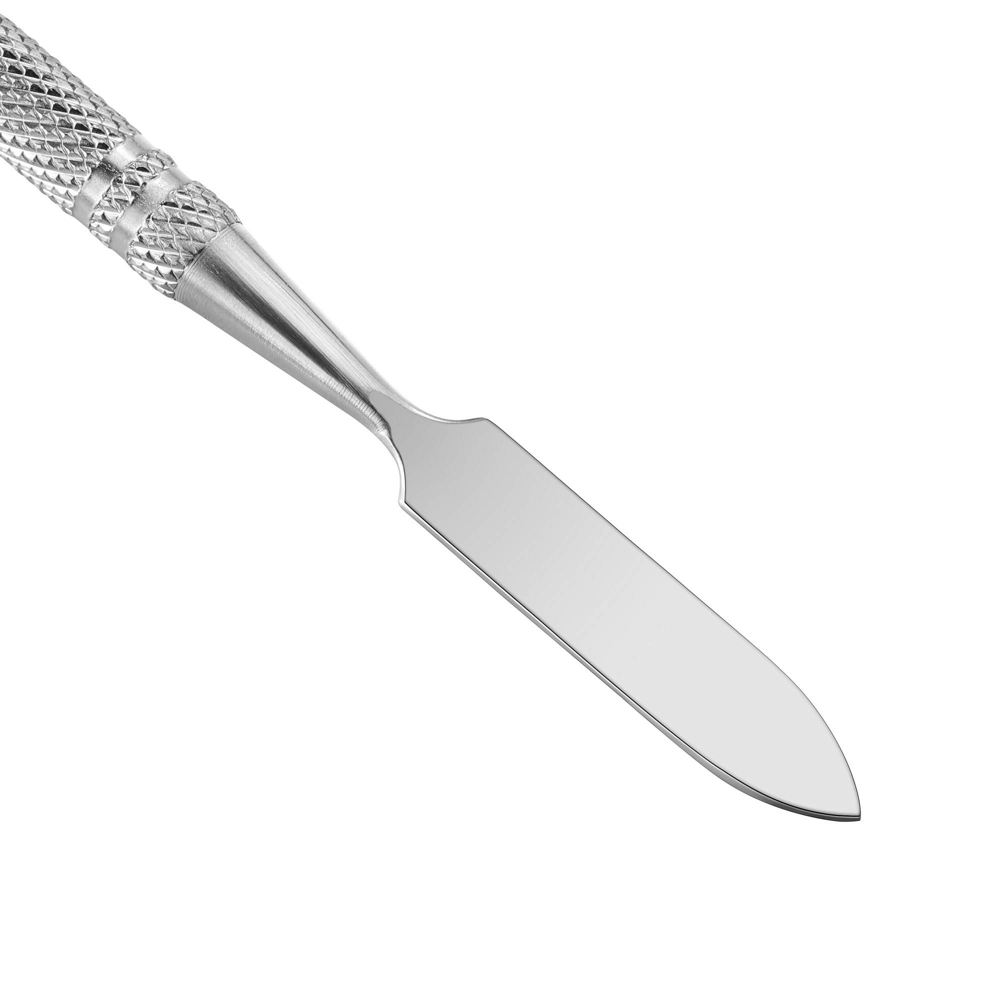 Juego de 5 espátulas de maquillaje, juego de herramientas de metal profesional de belleza de acero inoxidable, mezclador de cosméticos de metal largo, herramienta de mezcla (#2) 2