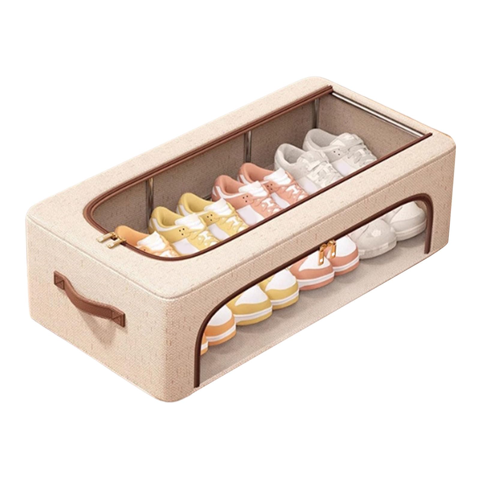 Tsophreniq Pliable Shoe Storage Container Saving Planner for Footwear Footwear Under Bed Collapsing Ventilated Cotton Plan Underbed Shoe Storage Container