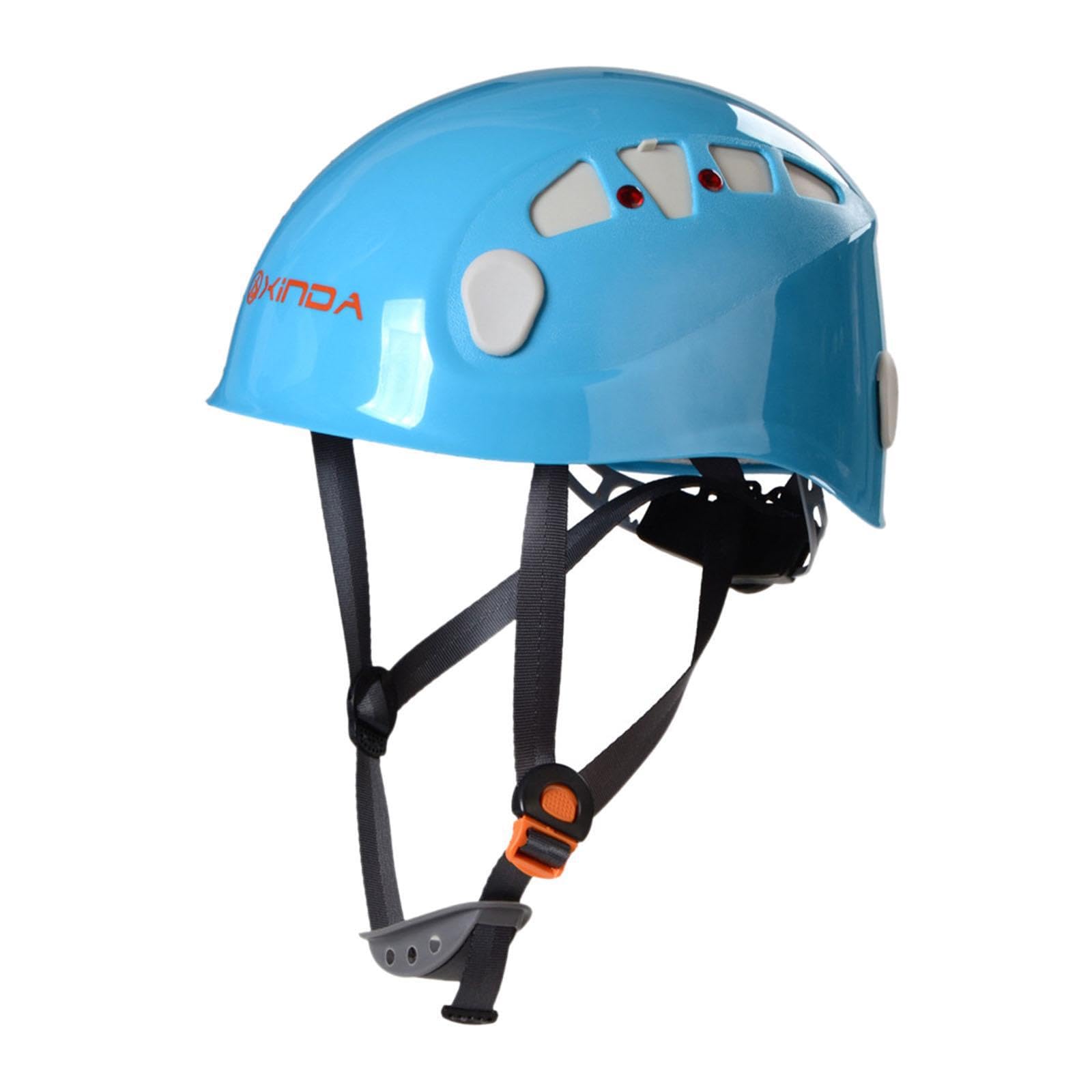 Casque d'escalade, Casque de Chantier pour Hommes, Femmes et Adultes, pour travaux arboricoles, Orange, Bleu, 26x20.5 cm