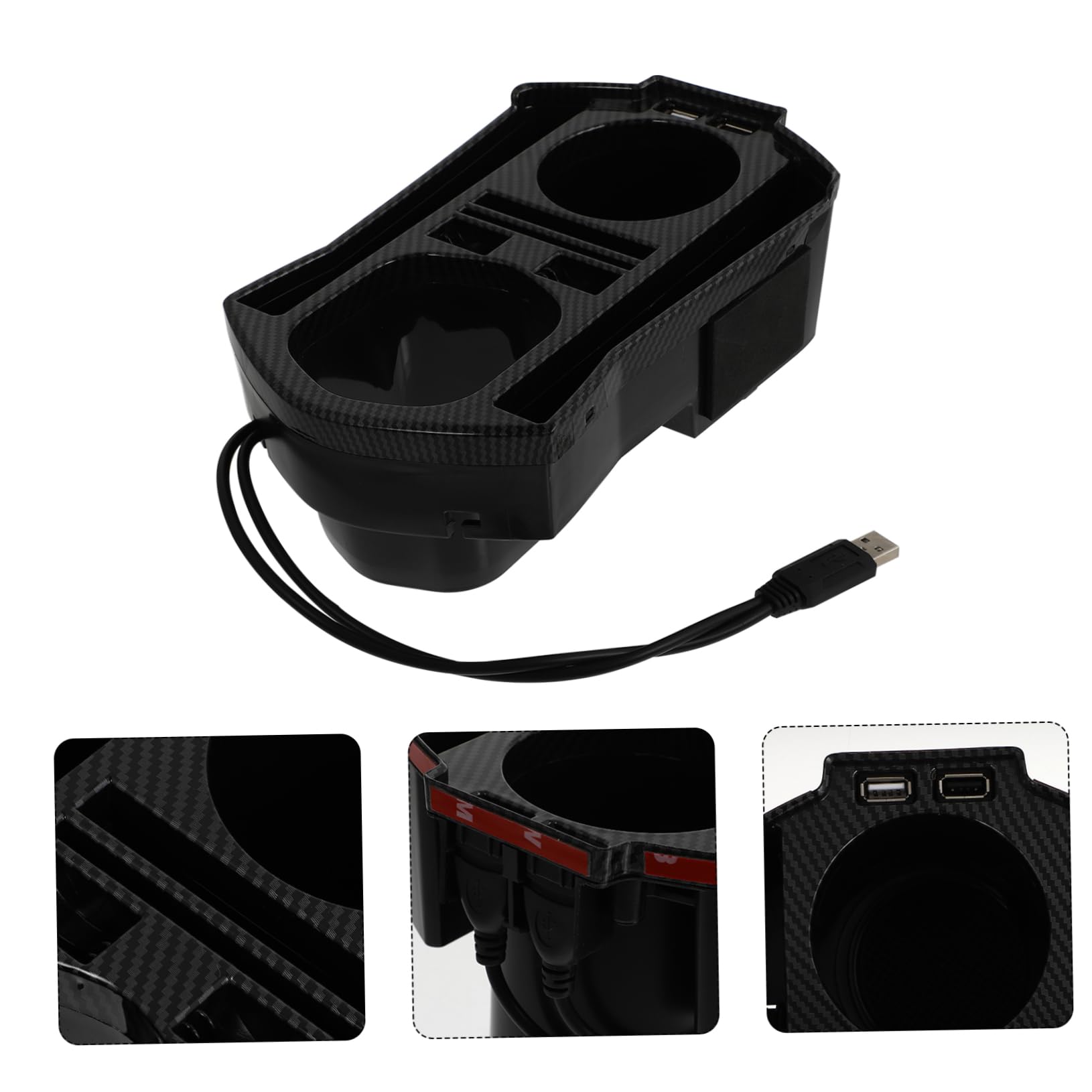2pezzi Organizer Per Console Centrale Auto Con Porta Usb Scatola Portaoggetti Per Bicchieri Contenitore Per Auto Design Compatto e Facile Da Installare Per Viaggi e Uso Quotidiano