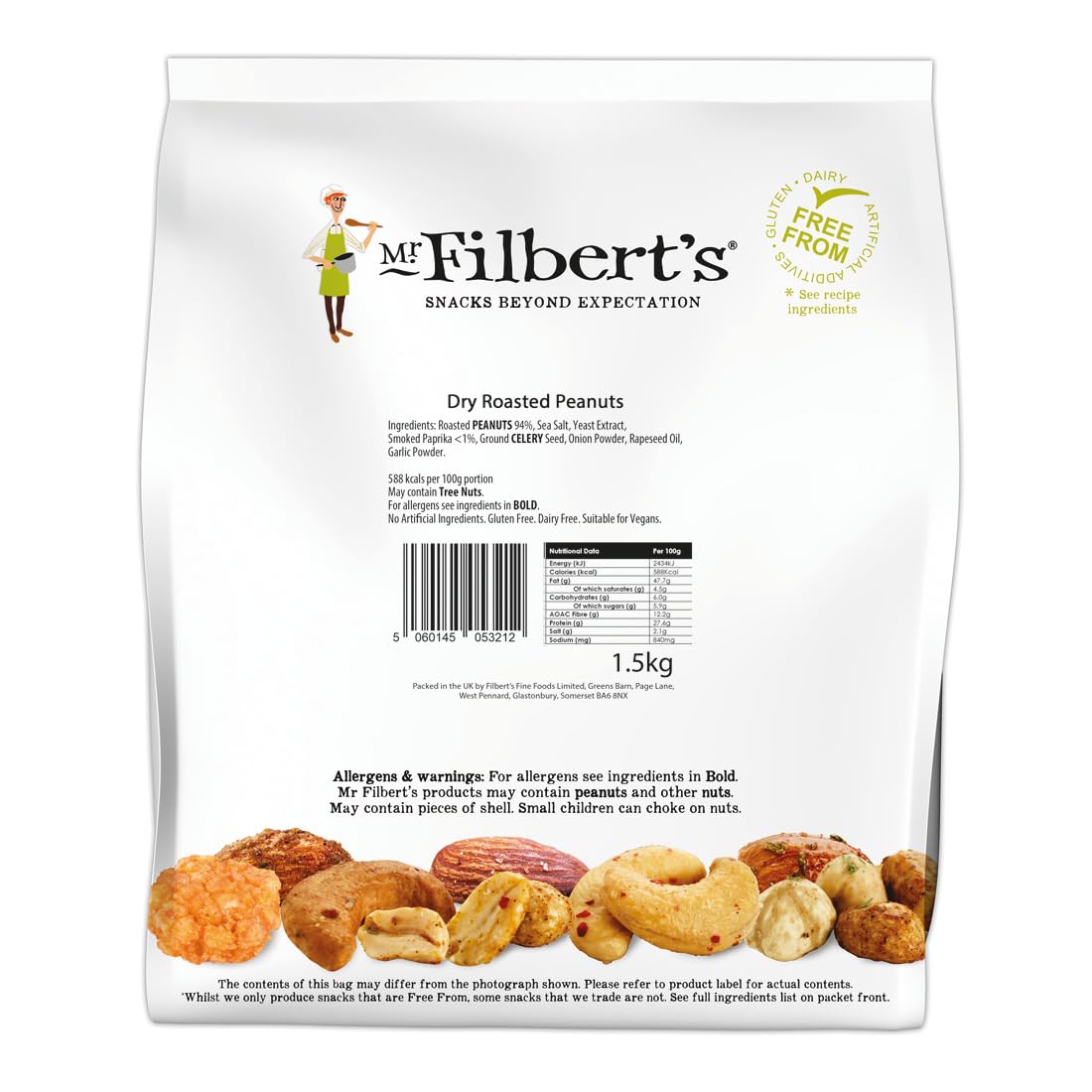 Mr Filbert's Dry Roasted Peanuts 1.5Kg