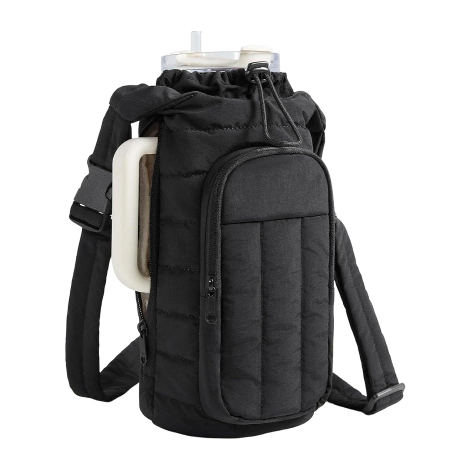 Crossbody Water Bottle Carrier, Insulated Thermal Bag with Adjustable Strap, Large Capacity for Outdoor Sports Adjustable Strap Insulated Hydrations Pack