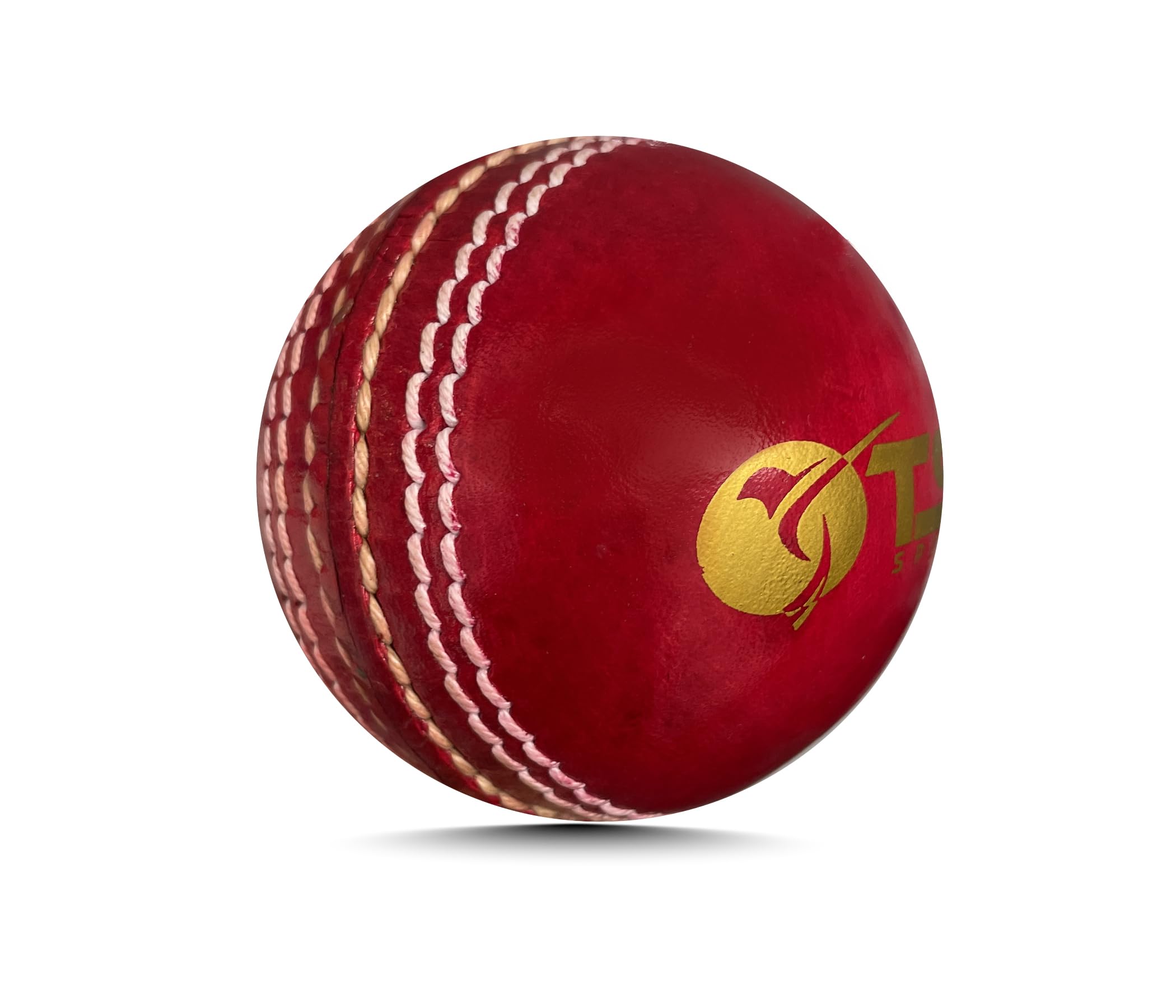 TSI Sports Bumper 2 Piece Leather Ball Red Standard Size Cricket Ball Match Cricket Practice Ball Red (Pack of 1 PCS)-picture-19