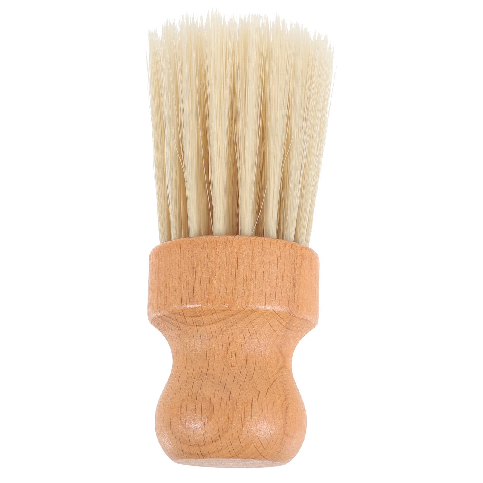 MAGICLULU Soft Bristle Cleaning Brush with Wooden Handle, round Dusting Hand Broom for Hair Salon, Car Interior, Keyboard and Bench Cleaning, Comfortable Dust Removal Tool for Indoor Use