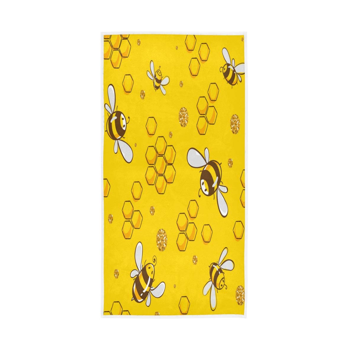 HUYGD Hand Towels Cotton Cute Animal Bee Soft Towel Multipurpose Bathroom Beach Towel for Home Kitchen Swim Spa Gym, 30x15 inch