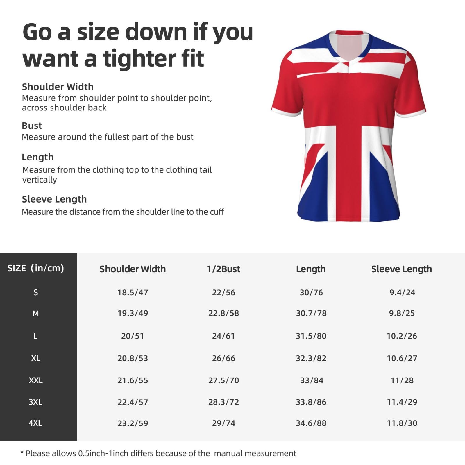 Stylish Athletic Sports Jersey United-Kingdom-UK-Flag Men's Rugby Jersey 4X-Large