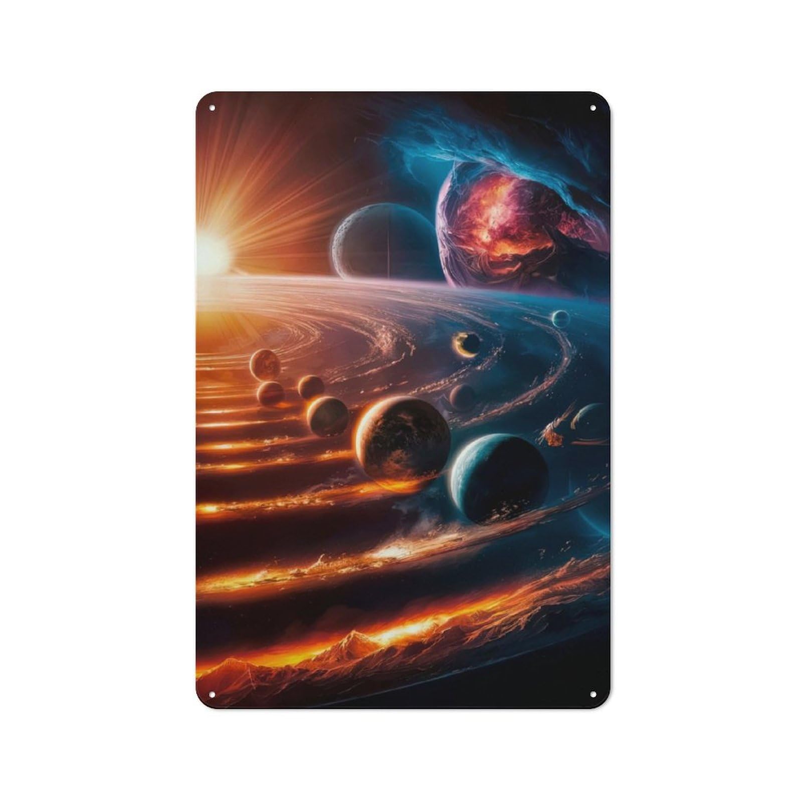 Junmoney Galactic Dance Of Orbits Tin Sign 30X20cm For Workshop Wall, Retro Wall Decor, Suited To Metal Sign Collectors