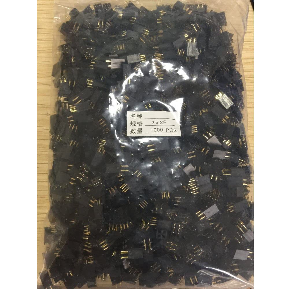 FUERLI 1000 Uds 2,54mm 2X2 Pines Chapado en Oro Doble Fila Recta Hembra Pin Header ROHS