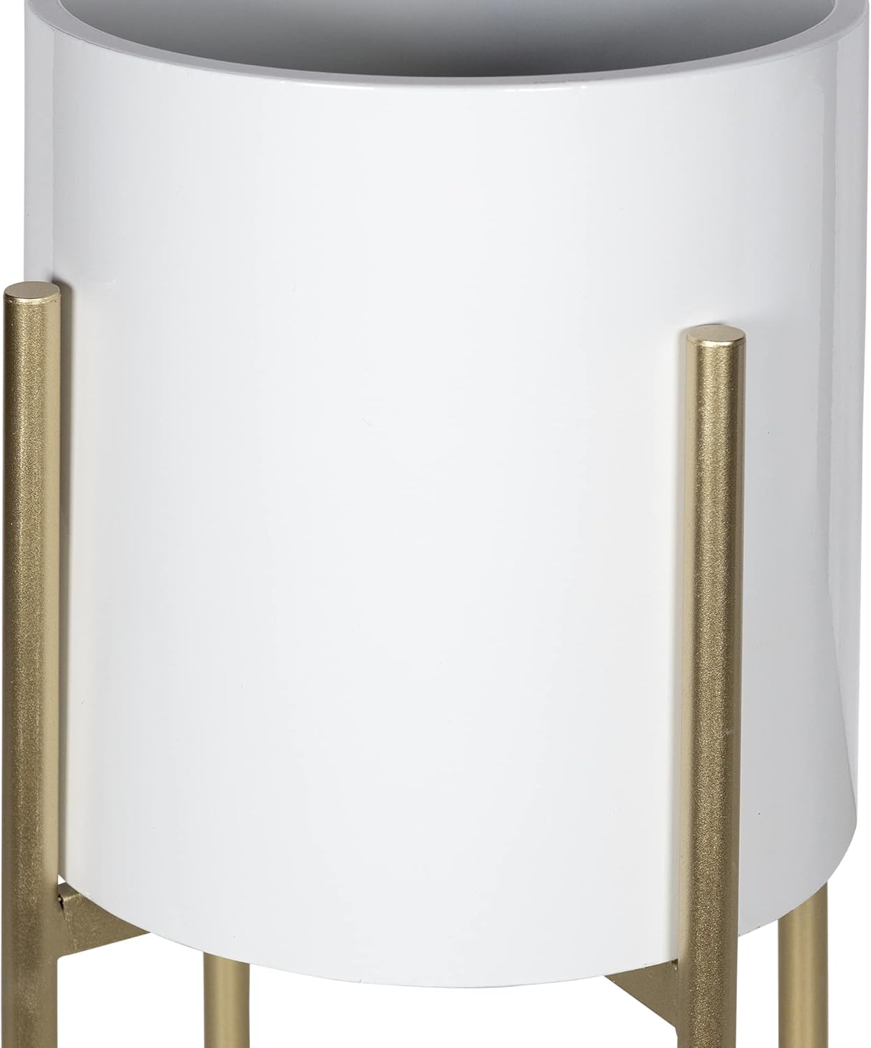 Stratton Home Decor White and Gold Metal Plant Stand : Patio, Lawn & Garden
