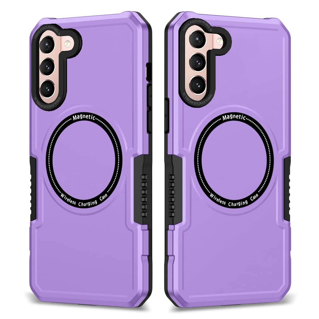 Coque magnétique Samsung S22 Plus compatible MagSafe antichoc violette