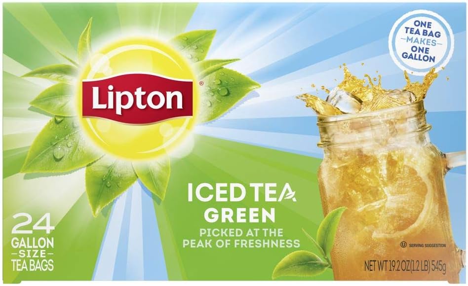 Lipton Iced Tea Bags, Green Tea, Unsweetened Iced Tea, 24