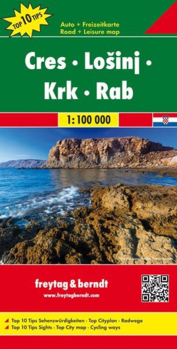 Cres - Losinj - Krk - Rab f&b + cycling map (+r): Toeristische wegenkaart 1:100 000