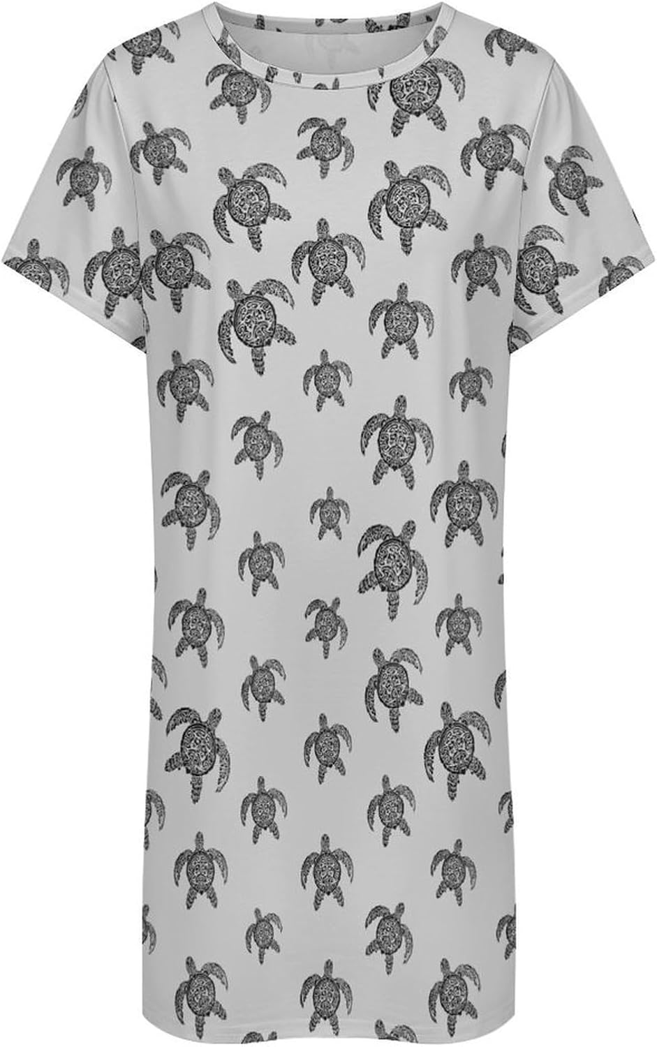 Turtle Polynesian Tattoo Nightgowns for Women Short Sleeve Sleep Dress Casual Sleepshirt Night Gowns Pajamas