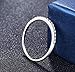 Greendou Fashion Jewelry 2mm 925 Sterling Silver Wedding Band Cubic Zirconia Half Eternity Stackable Engagement Ring Size 5-10 (7, Silver)