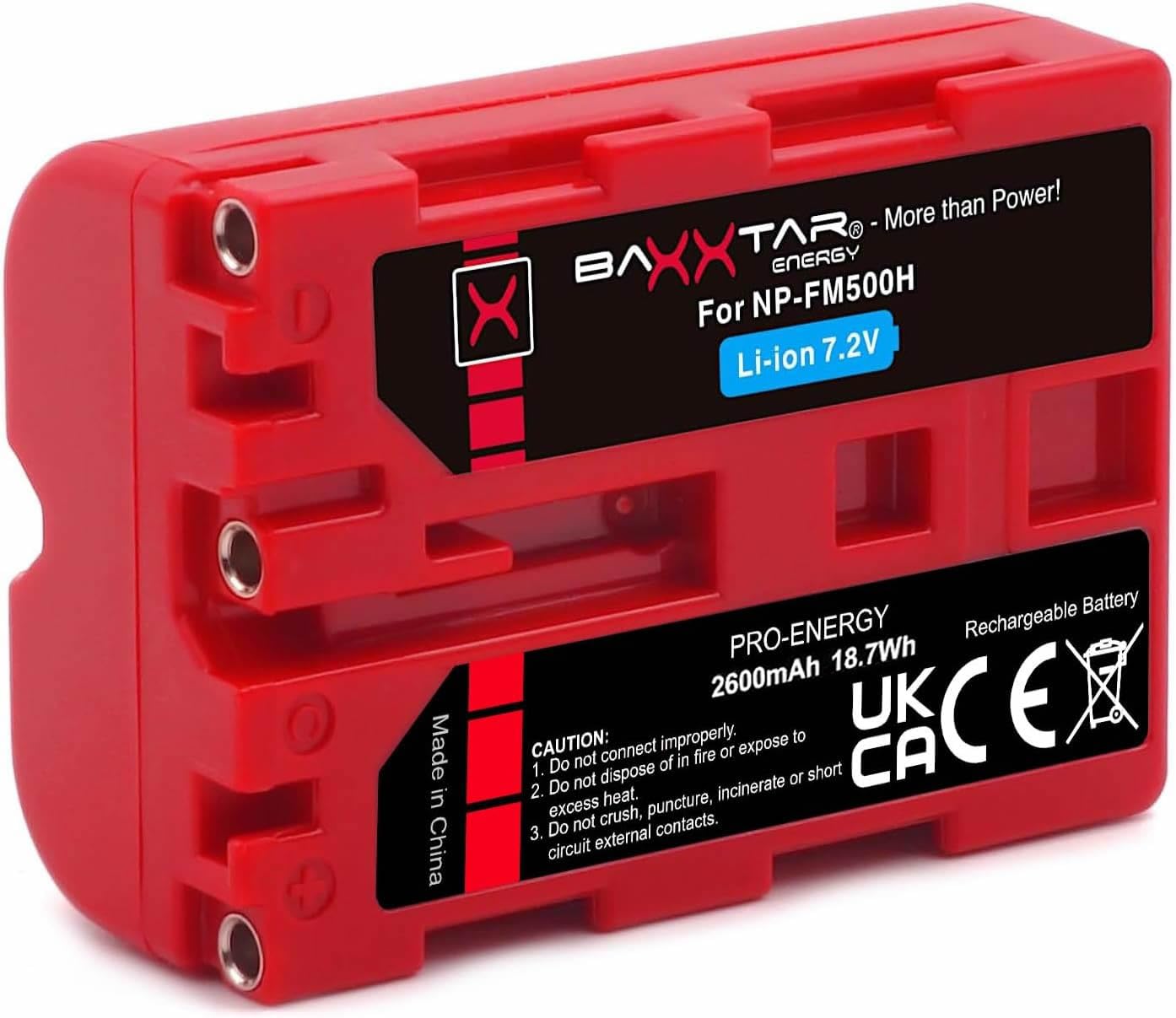 Baxxtar 2x Batteria NP-FM500H 2600mAh – Compatibile Sony Alpha E SLT, Sostituto Originale Per Viaggi E Fotografia