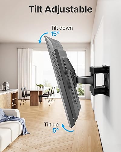 Miniatura 3 de USX STAR Soporte de pared para TV de movimiento completo para televisores de 37 a 85 pulgadas, soporta hasta 132 libras, se adapta a pernos de