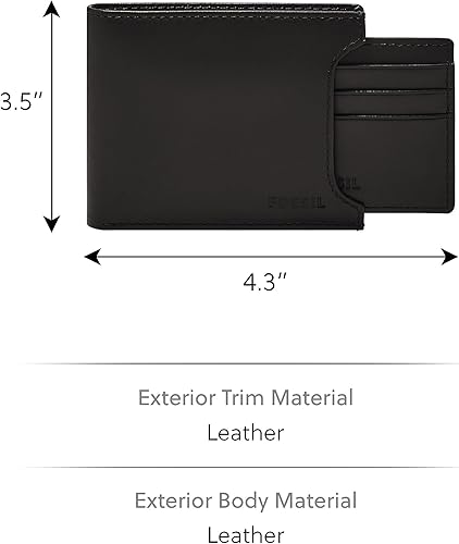 Miniatura 9 de Fossil Mens Leather Bifold Sliding 2-in-1 with Removable Card Case Wallet