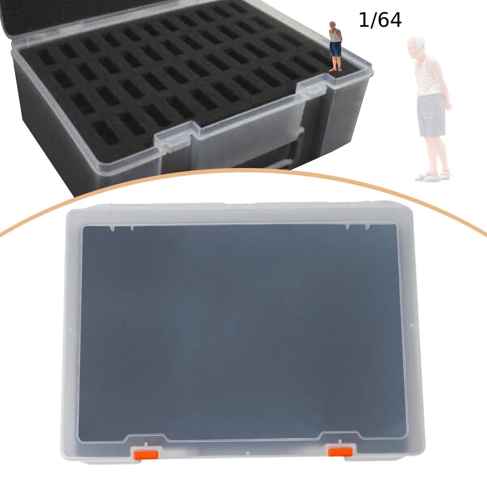 Caja de Almacenamiento para Figuras en Miniatura a Escala 1:64 - Caja Protectora para Figuras Articuladas - Estuche de Transporte, Translúcido de 2 Niveles