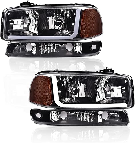 Miniatura 1 de PIT66 Faros delanteros LED, compatibles con GMC Sierra 15002001-2007 GMC Sierra 1500HD 2500HD 2500HD 35001999-2004 Sierra 25001999-2006 GMC Yukon,