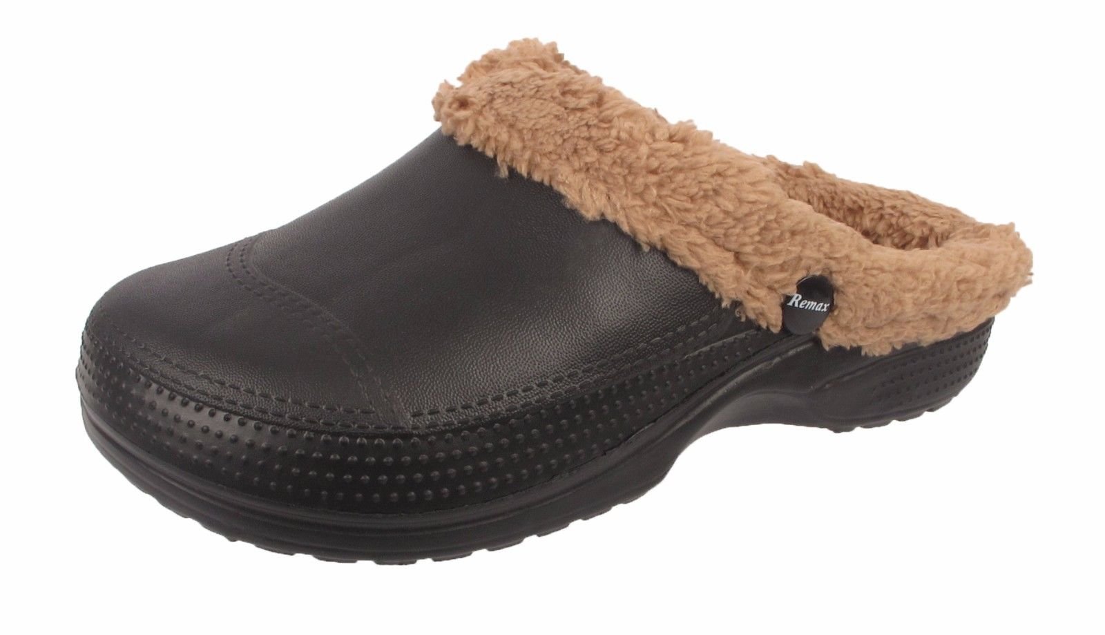 Womens Ladies Winter Warm Fur Lined Clogs Casual Garden Kitchen