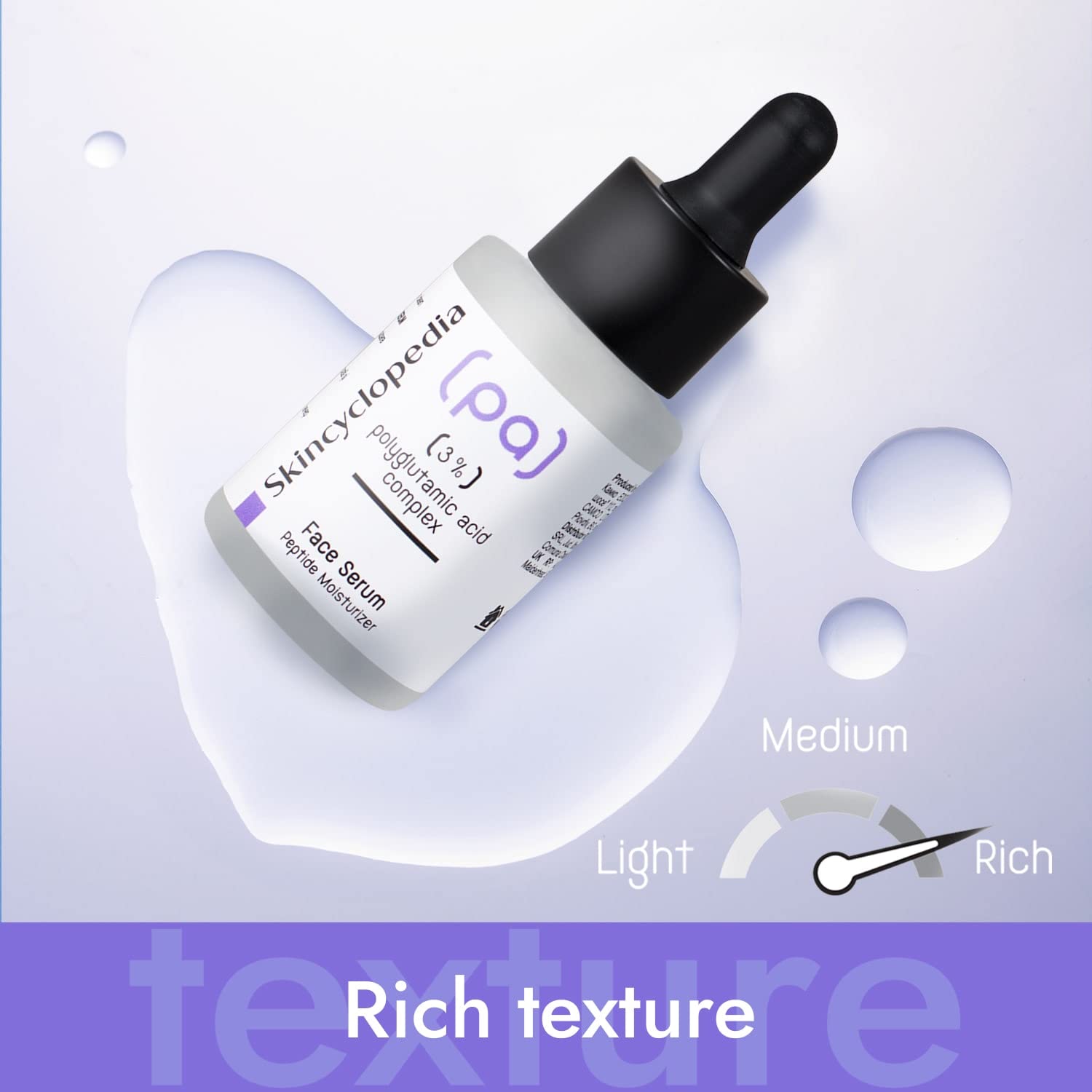 Skincyclopedia 3% Polyglutamic Acid Serum with Retinol and Hyaluronic Acid, Peptide Moisturiser for Oily Combination, Dry - Image 4