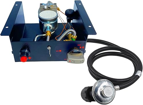 MENSI Quemador de propano de 4 pernos con kit de montaje de válvula reguladora para reemplazo de calentador de patio de tubo de vidrio cuadrado