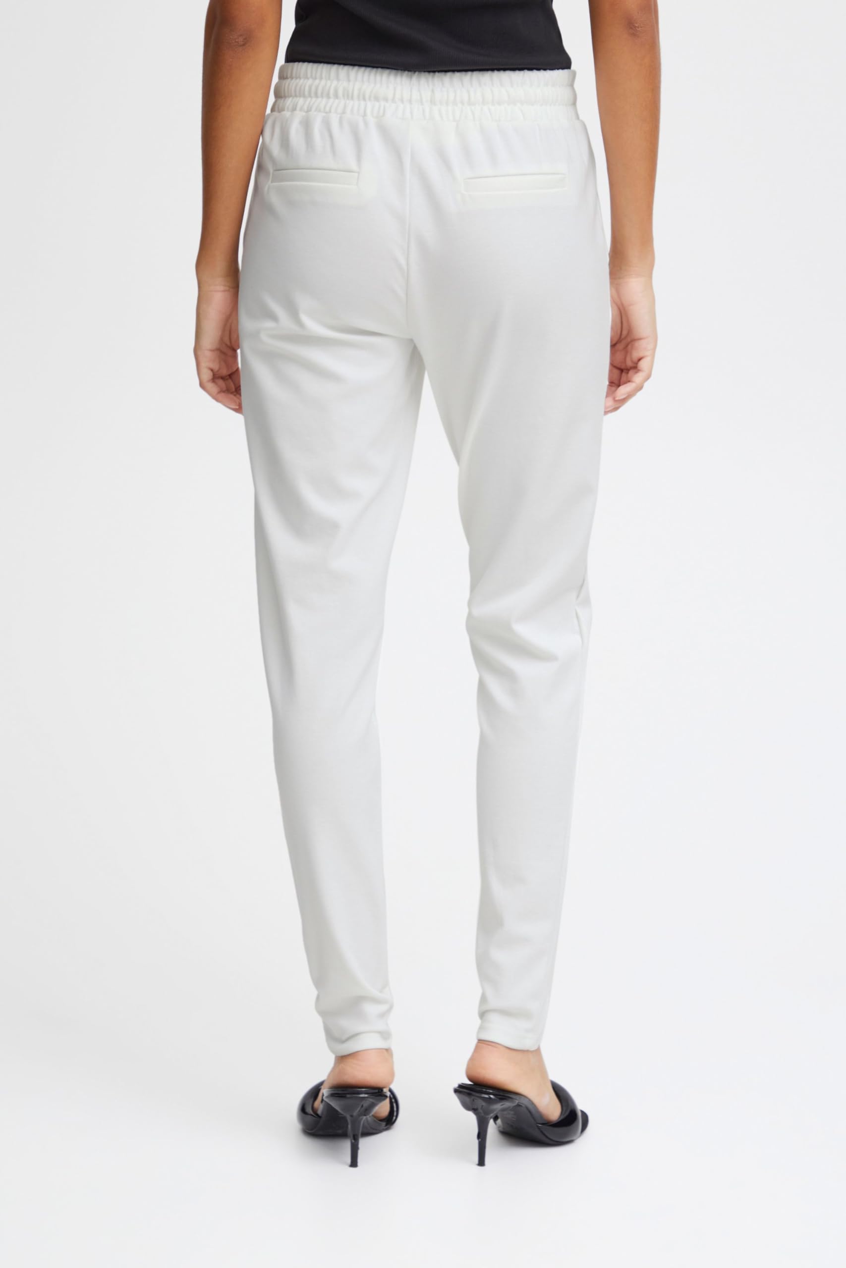 ICHI IHKATE PA2 Damen Sweathose Sweatpants Relaxhose mit Stretch Schmaler Schnitt mit Elastikbund, Größe:S, Farbe:Cloud Dancer (114201) – Ansicht 4