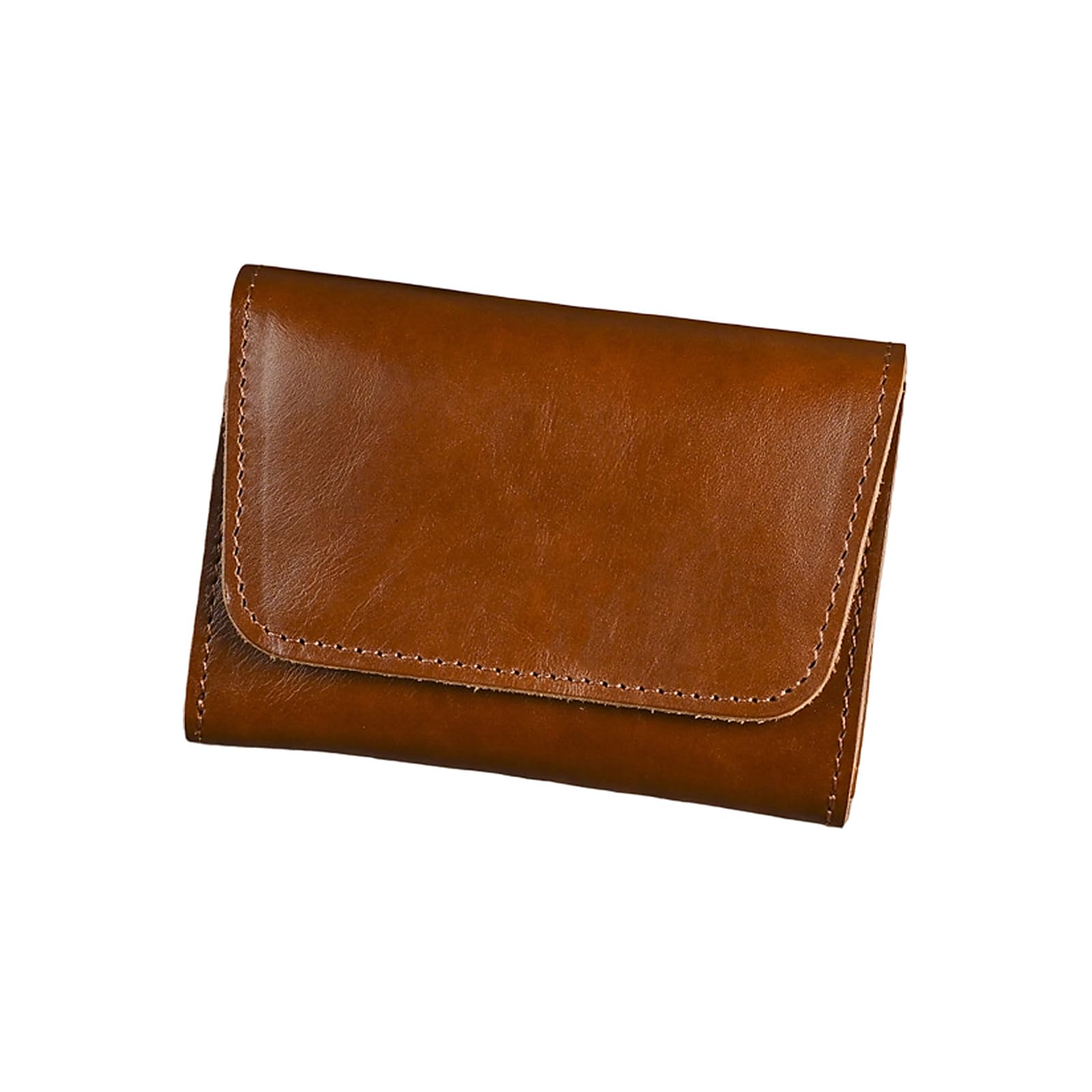 Buxuaaaa Unisex Brown Wallet With Reinforced Stitching And Closure For Everyday Carry Simple Wallet