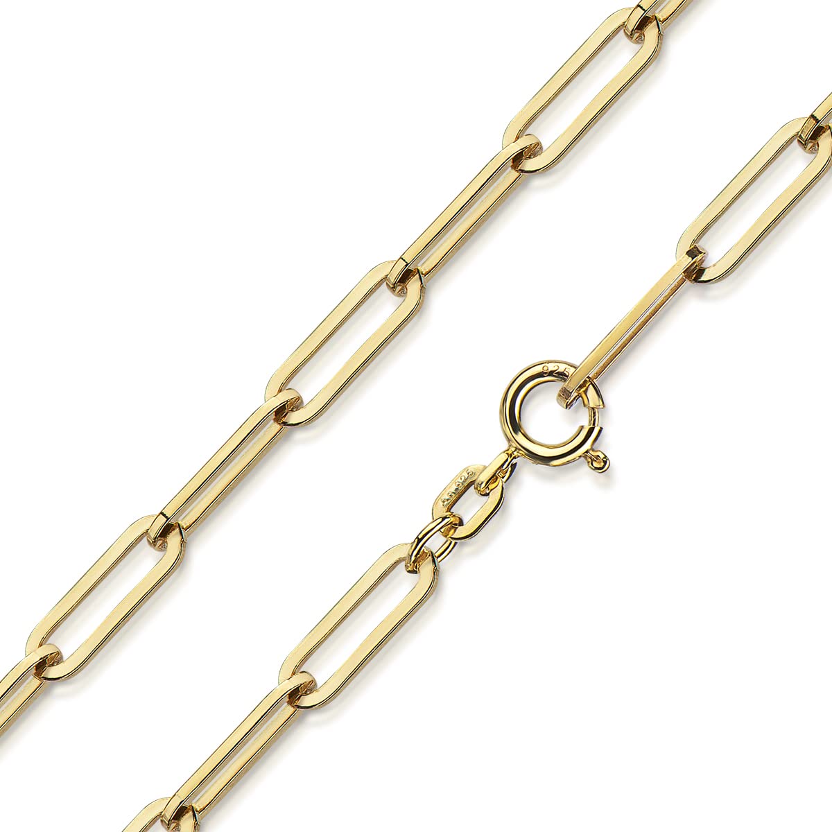 MATERIA by Matthias Wagner Goldene Ankerkette weit 925 Sterling Silber vergoldet Damen 3mm K21