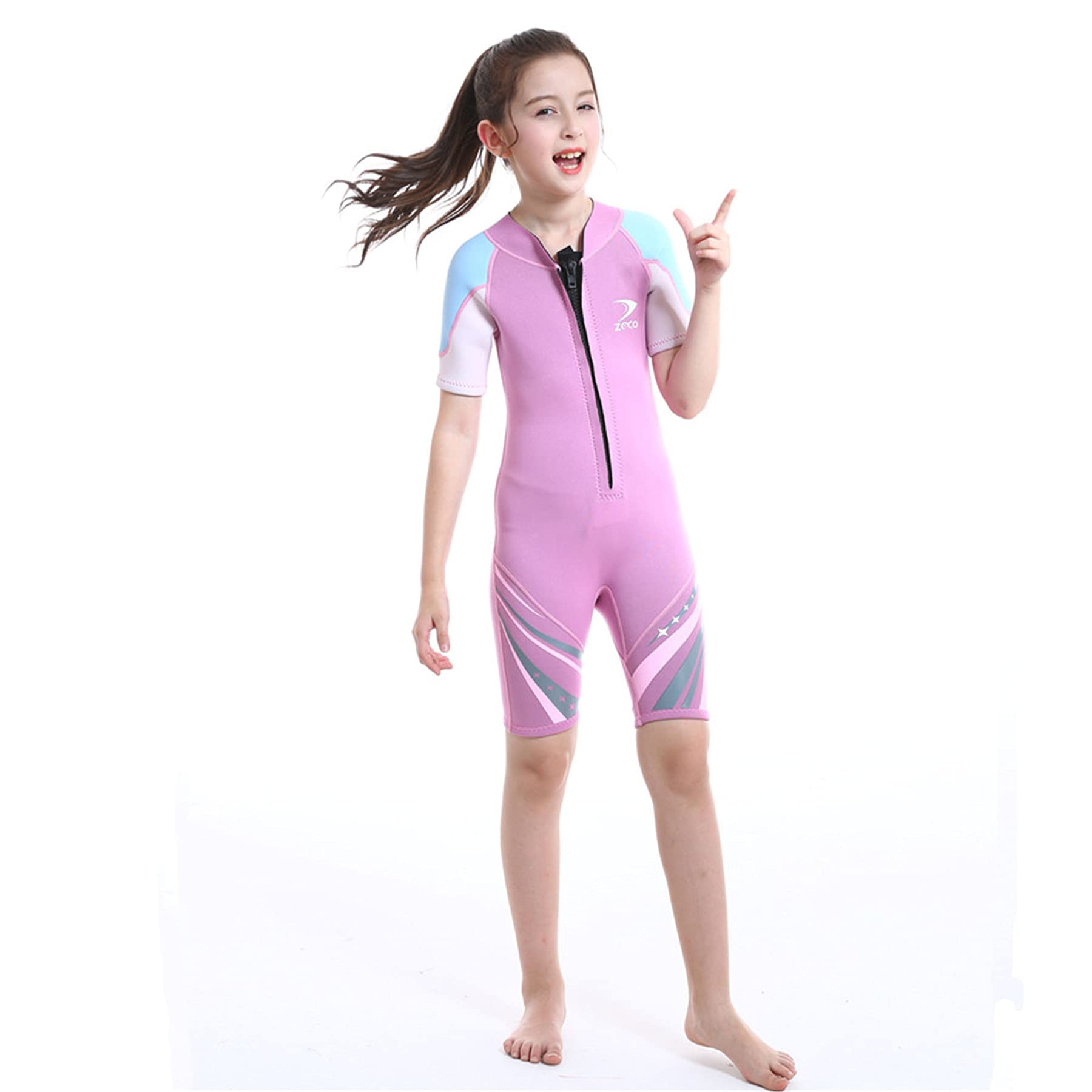 ZCCO Neoprenanzug Kinder, Kids Neoprenanzug 2.5mm Neopren Thermal Badeanzug, Neopren Front Zipper Taucheranzüge Surfen Schwimmen Tauchen Warmhalten für Wassersport