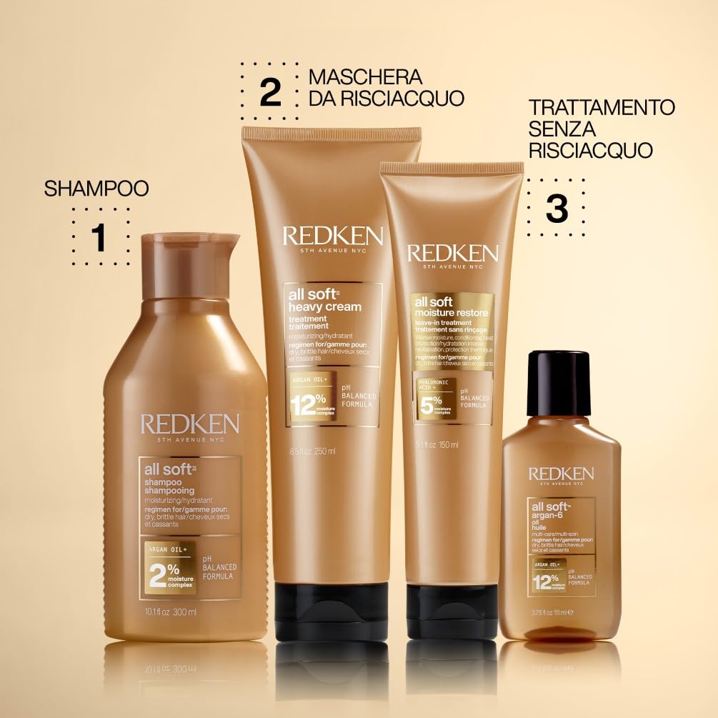Redken | Balsamo professionale All Soft, Idratante per capelli secchi e fragili, 300 ml