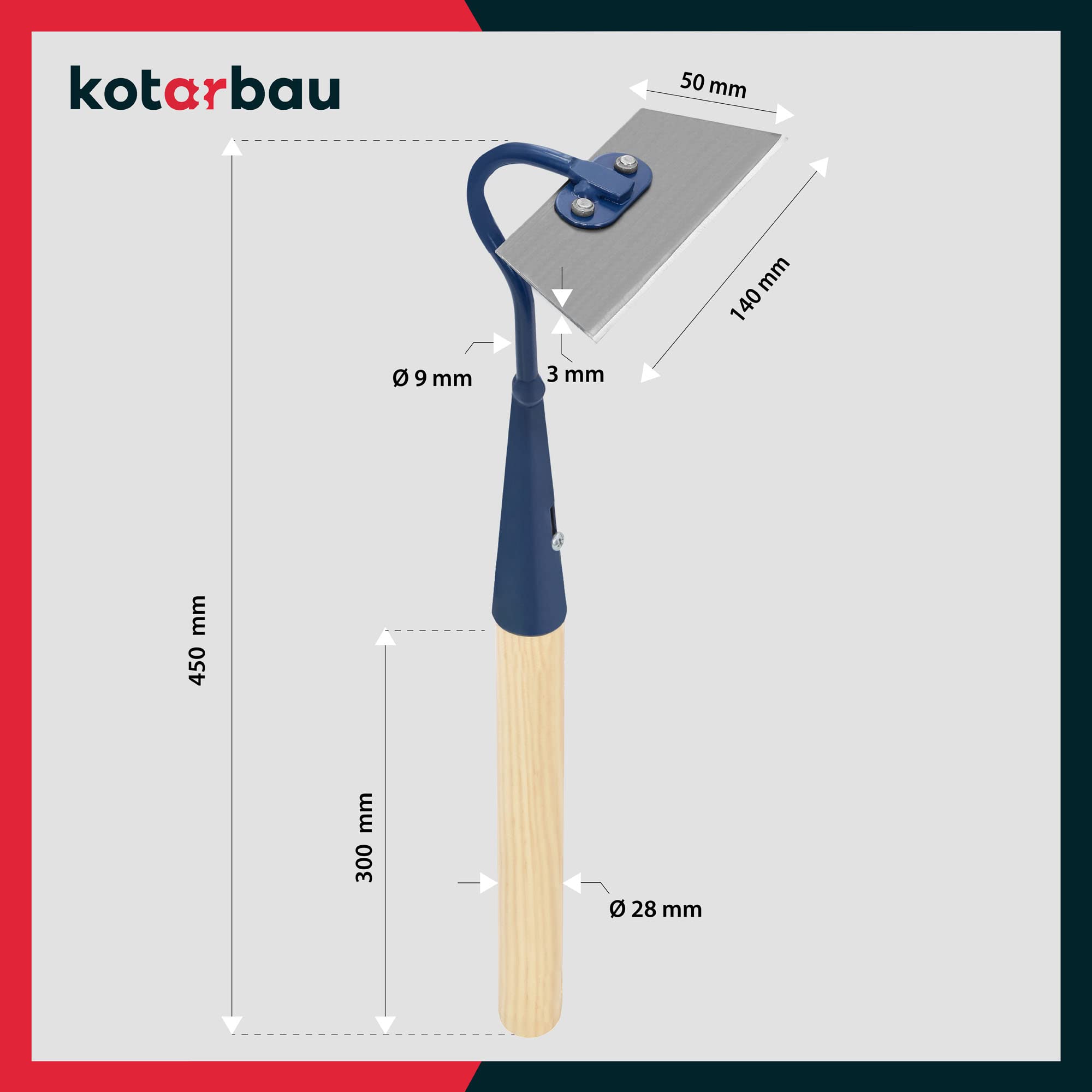 KOTARBAU® Zappa da giardino da 140 mm, lo strumento perfetto per il giardinaggio
