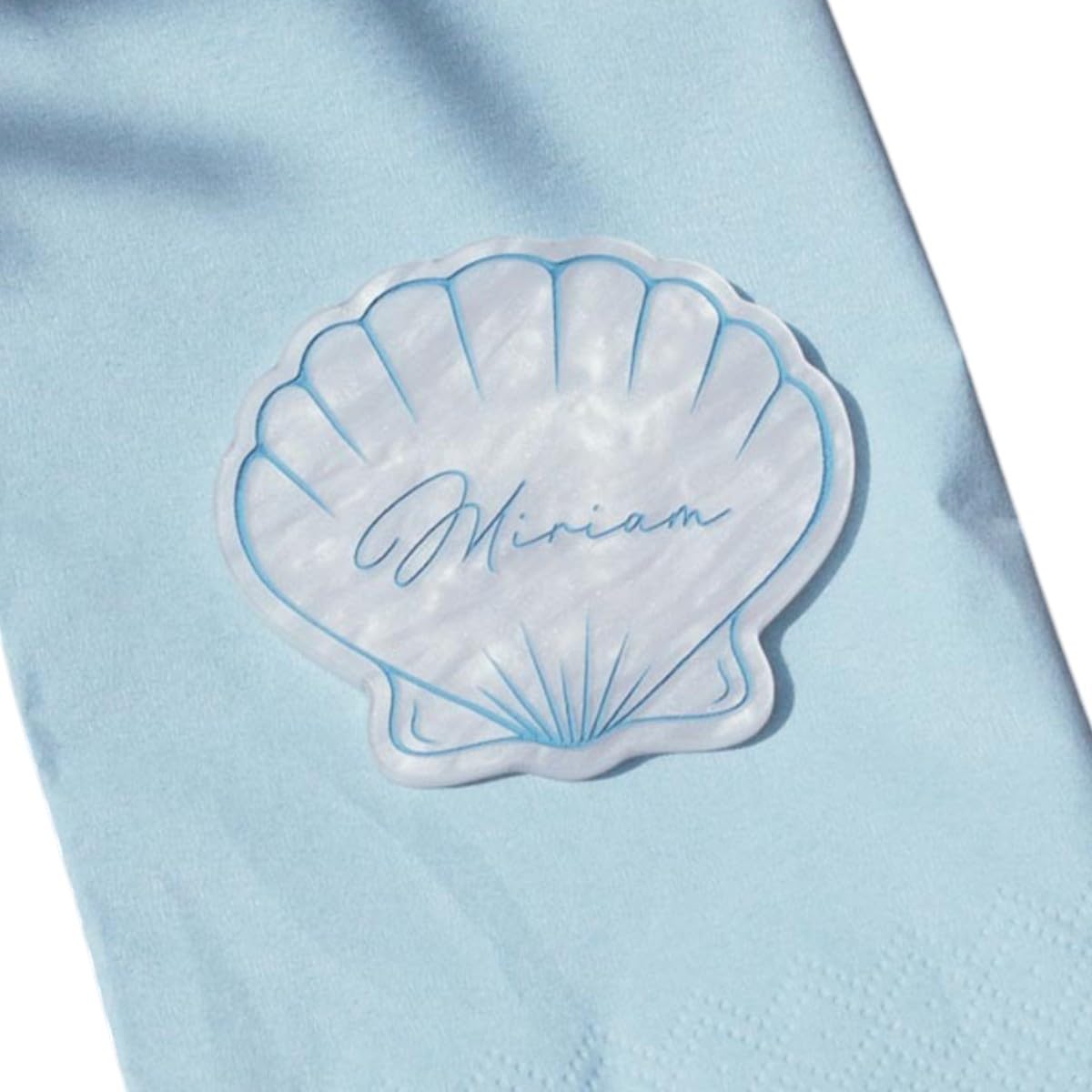 Marcasitios Concha de Metacrilato Nacarado Personalizado para Boda - Pack de 200