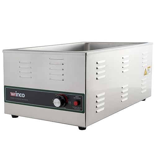 Winco FW-S600 Cocina eléctrica/calentador de alimentos, 1500 vatios, acero inoxidable, mediano
