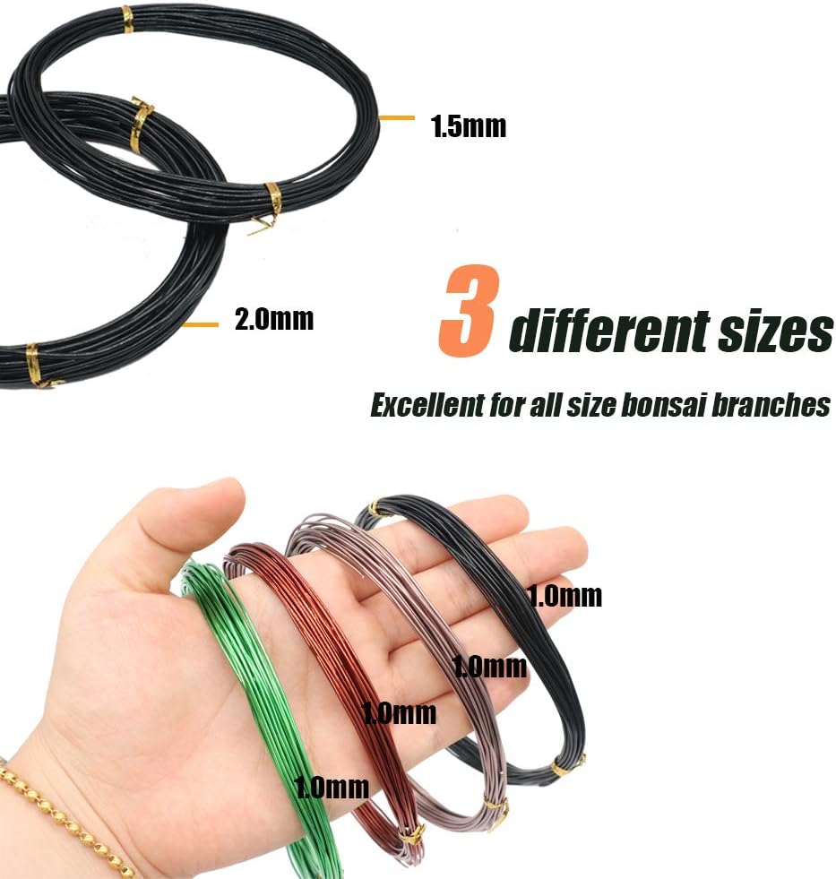 Bonsai Training Wire with Wire Cutter Aluminum Wire 1 1.5 2.0 mm for Shaping Styling Indoor Bonsai Trees