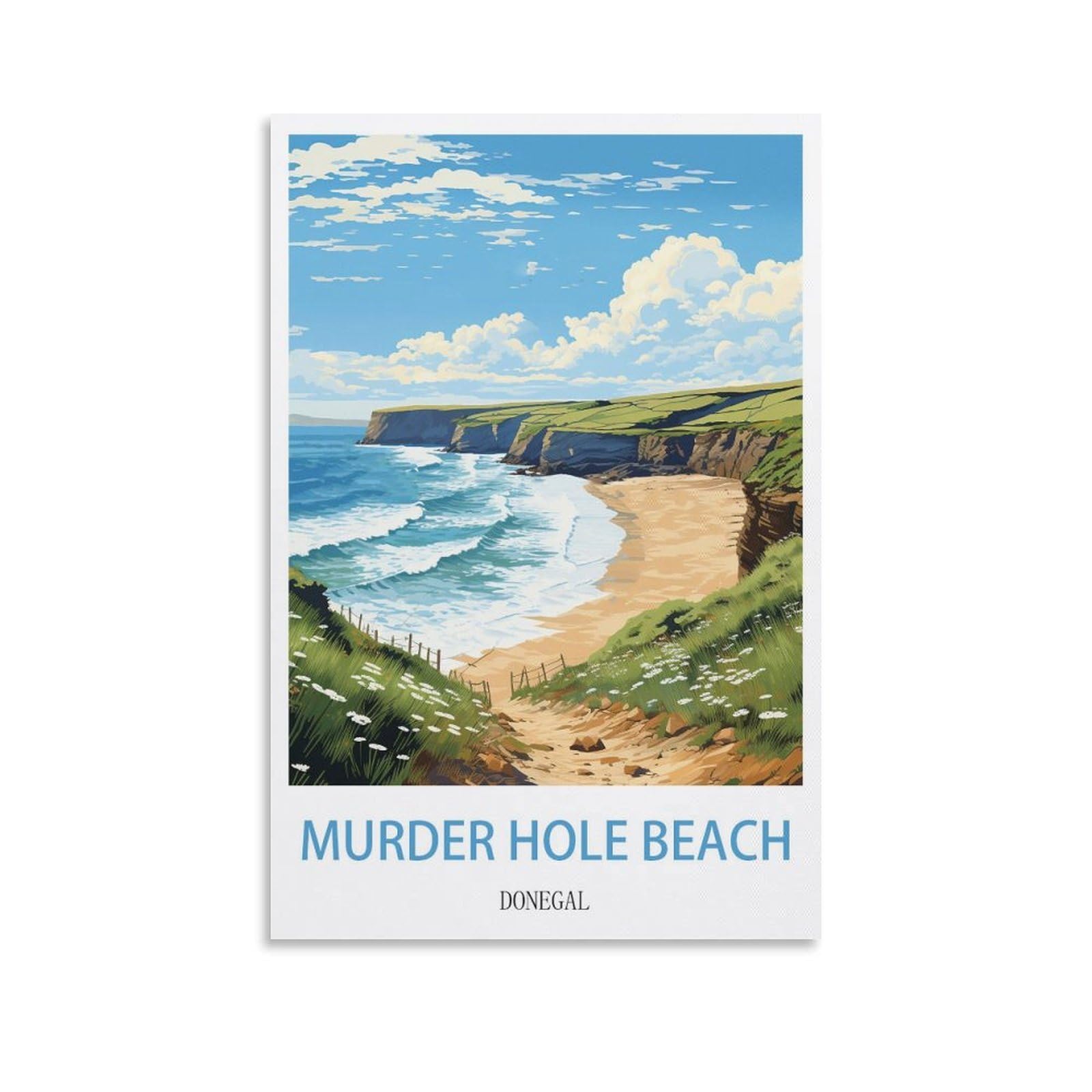 EZMLFA 5D Diamond Painting Kits,Murder Hole Beach Donegal Diamond Art Kits Adults, Create Your Own Diamond Painting Full Drill Gifts for Home Decor 50x60cm