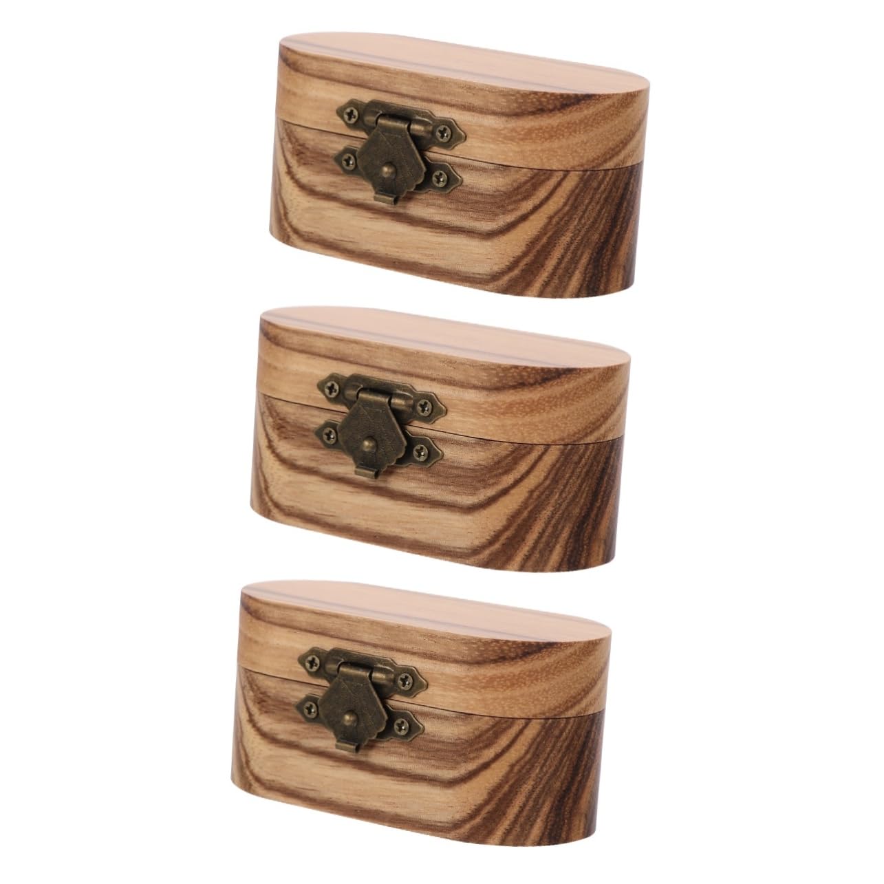 Cabilock Caja De 3 Piezas Caja De Madera para Púa De Guitarra Soporte para Púas De Guitarra De Diseño Retro De Guitarra Caso De Púas De Guitarra Bajo Palanca Antiguo Franela