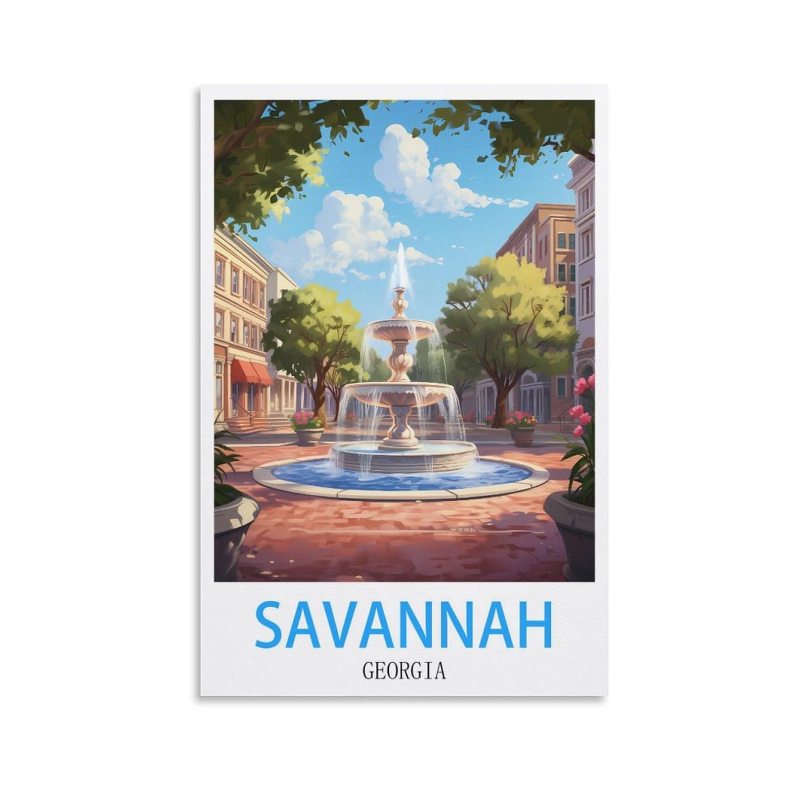 Vintage Metal Tin Sign,Savannah Georgias,Travel Tin Signs Metal Poster Wall Decor Office Cafe Bathroom Badroom 30x40cm