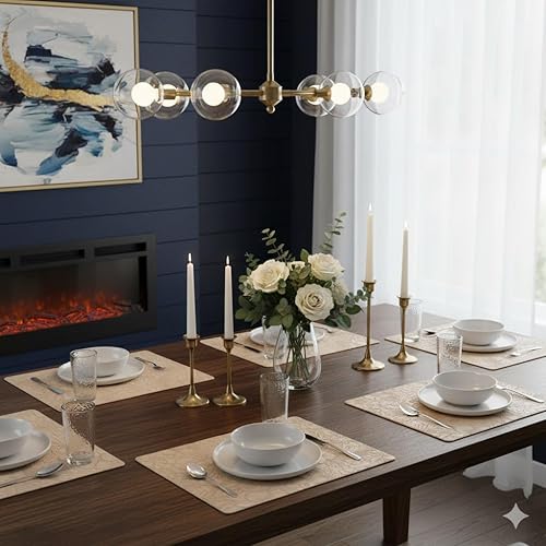 Miniatura 3 de Juego de 6 manteles individuales de piel sintética de 17 x 12 pulgadas, color beige, lavables, lavables y resistentes al calor, tapetes de comedor